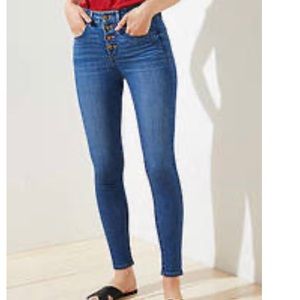LOFT High waist curvy button front denim